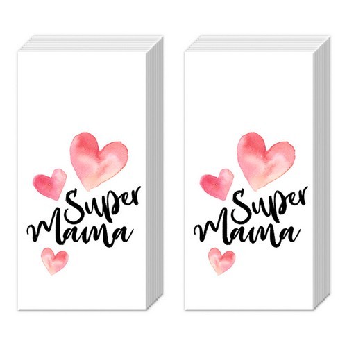 2x 10 handkerchiefs Super Mama - Super Mama