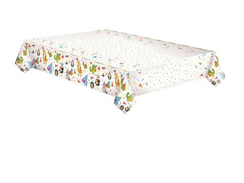 Tischdecke aus Papier Cute Party Animals - Lustige Tiere in Partylaune 120x180cm