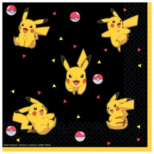 16 Servietten Pokemon - Pikachu in Action 33x33cm