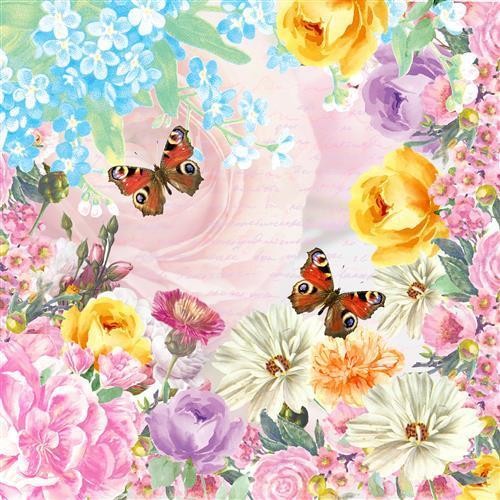 20 Cocktailservietten Butterfly Charm – Magische Frühlingswelt 24x24cm