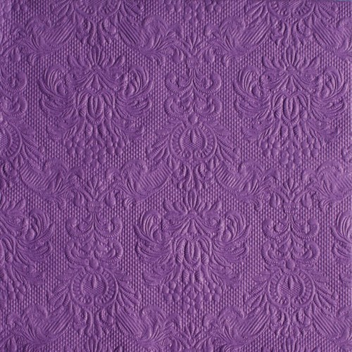 15 embossed napkins Elegance purple 33x33cm
