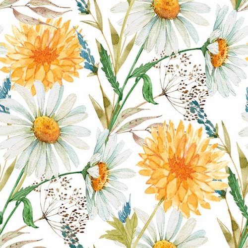 20 Servietten Marigolds and Wildflowers - Ringelblumen und Wildblumen 33x33cm