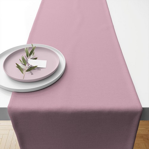 Tischläufer aus Baumwolle Burnished lilac - Uni altrosa 40x150cm