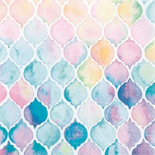 20 Napkins Watercolour Shells - watercolor pearl effect 33x33cm