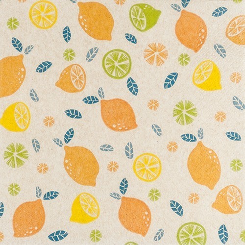 20 Servietten nachhaltig Lemonade - Natürliche Zitrusfrüchte 33x33cm