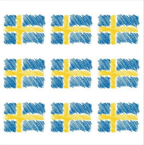 20 Servietten Sverigeflagga - Schwedenflaggen 33x33cm