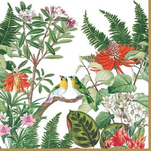 20 Napkins Exotica - Colorful pair of birds in the jungle 33x33cm